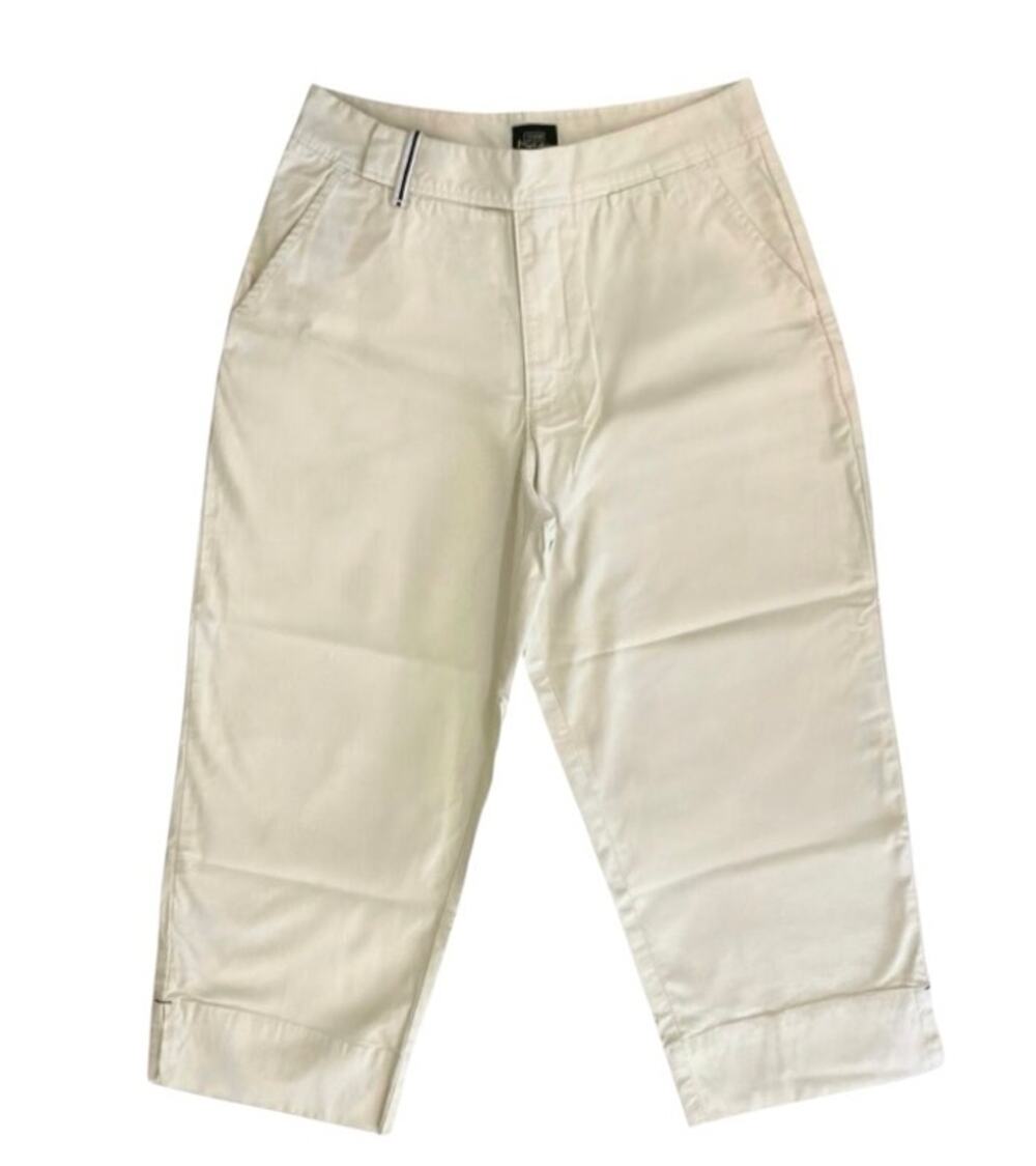 Riveted by Lee Women's Tan Cotton Blend Capri Pants Pockets Classic Casual SZ 10